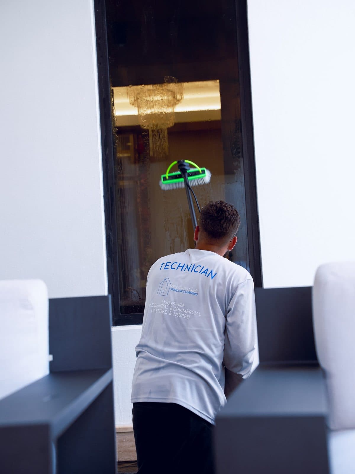 Cleaning interior glass to a clear, streak-free shine