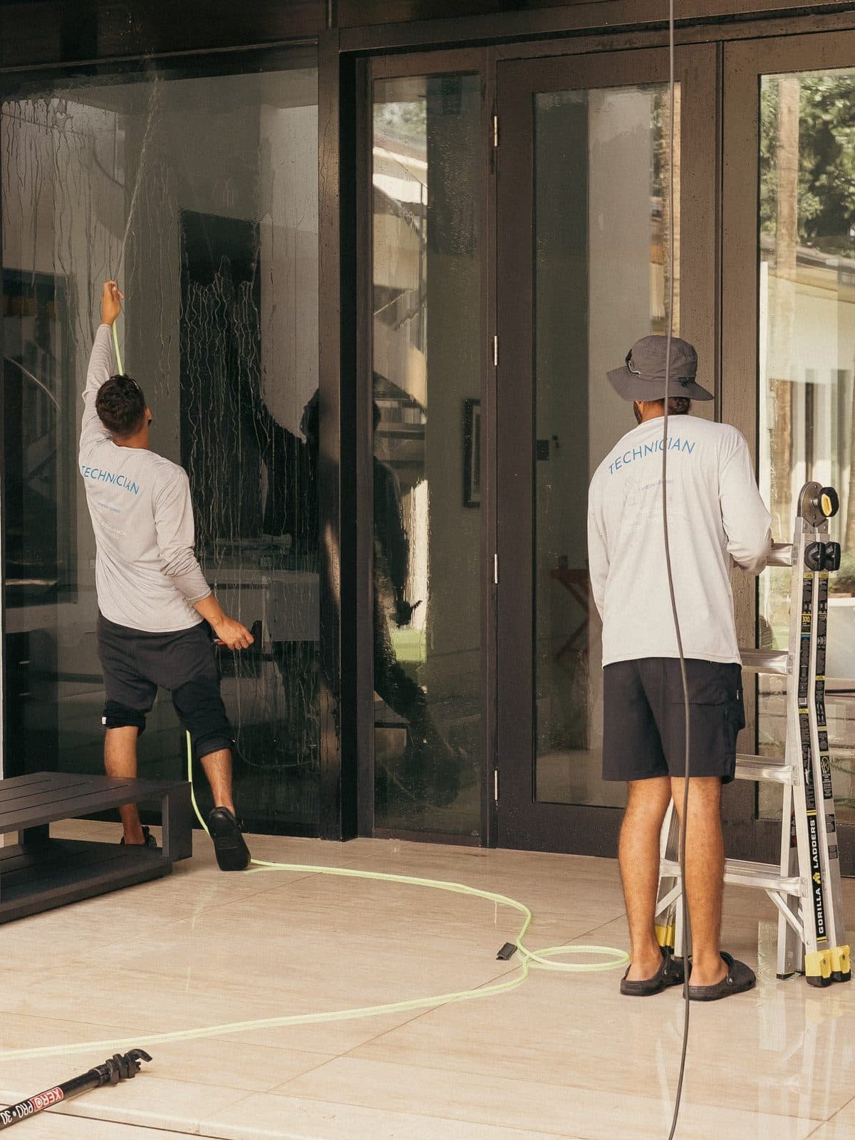 Fresh Frames crew cleaning windows at a Pinecrest, Florida home